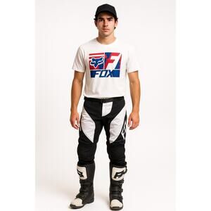 Men's Red/White/Blue Fox Racing Tee